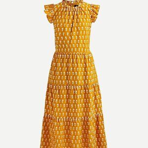 J. Crew Tiered Cotton Voile Dress with Sunflowers
